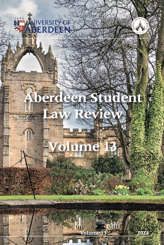 Aberdeen Student Law Review Volume XIII cover