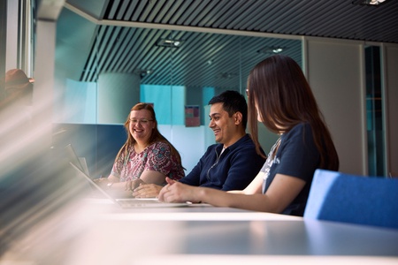 Group of people having a discussion