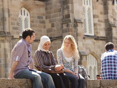 students on campus
